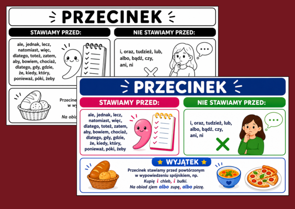 ✍️INTERPUNKCJA - przecinek - infografiki i wklejki
