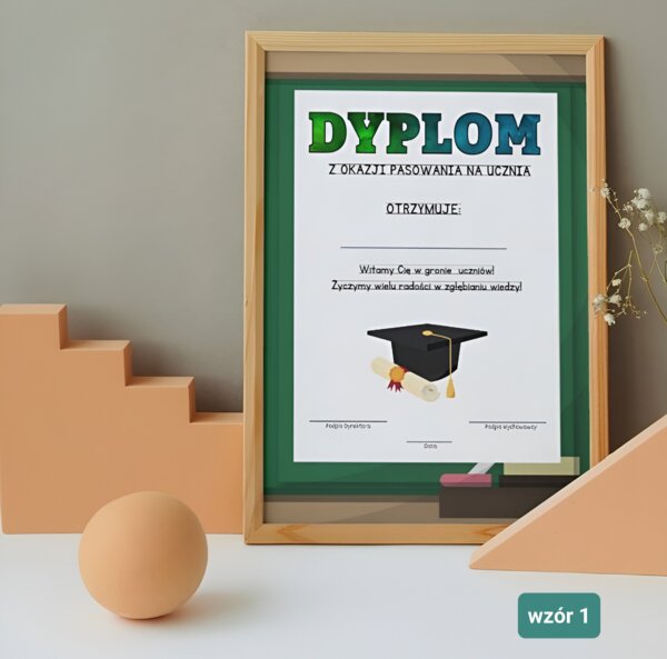 Dyplom z Okazji Pasowania na ucznia. Format A4 PDF