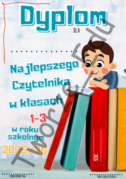 Dyplom Najlepszego Czytelnika i Najlepszej Czytelniczki