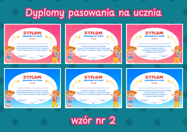 DYPLOMY PASOWANIA NA UCZNIA – wzór nr 2