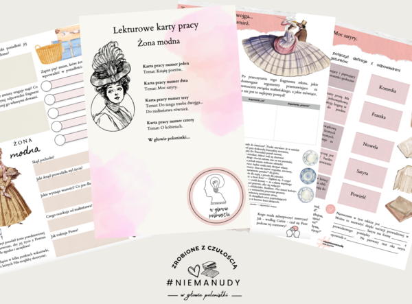 "Żona modna" lekturowe karty pracy