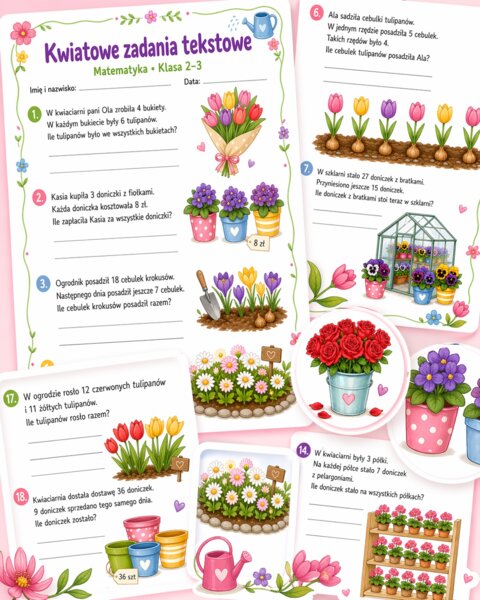 Kwiatowe zadania tekstowe