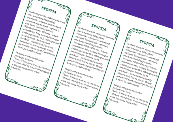 EPOPEJA - epika – cechy – wklejka