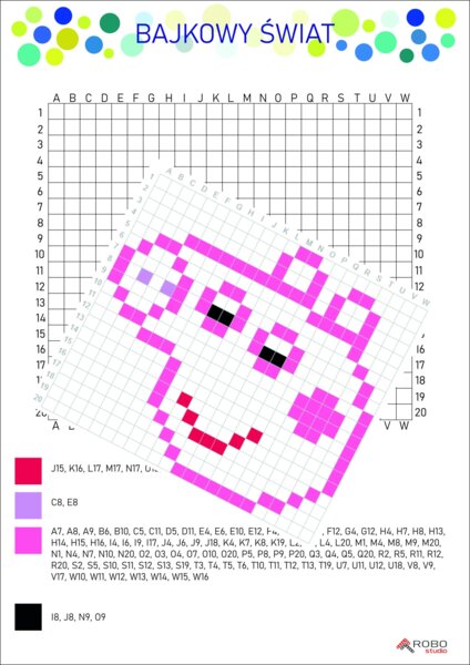 Kodowanka, kolorowanka ŚWINKA PEPPA , kodowanie, postacie z bajek