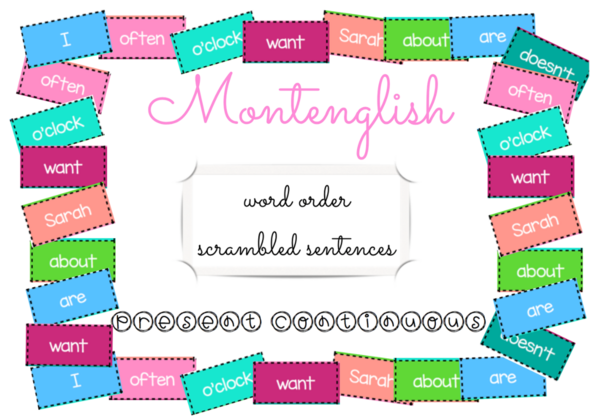 Rozsypanki wyrazowe Scrambled Sentences: Present Continuous