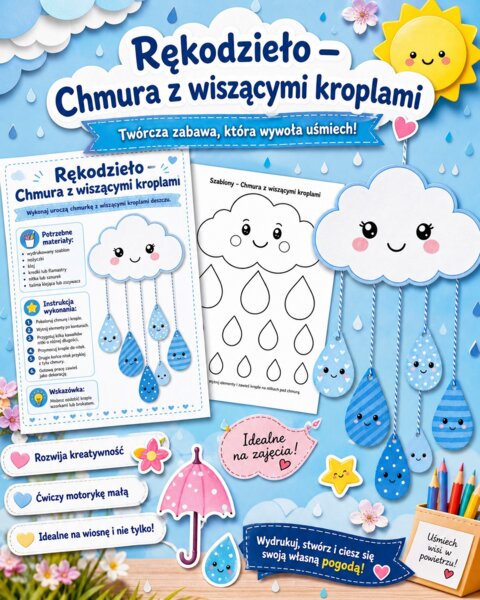 Chmura z wiszącymi kroplami