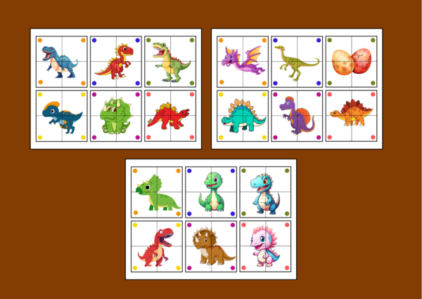 DZIEŃ DINOZAURA - puzzle – układanka- układanki – biblioteka – świetlica – przedszkole – 36 wersji