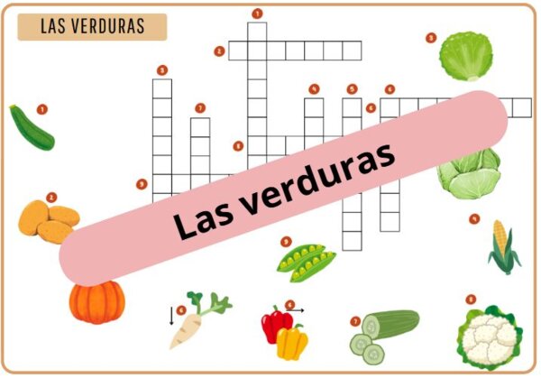 Krzyżówka obrazkowa "Las verduras" (Warzywa) - z odpowiedziami