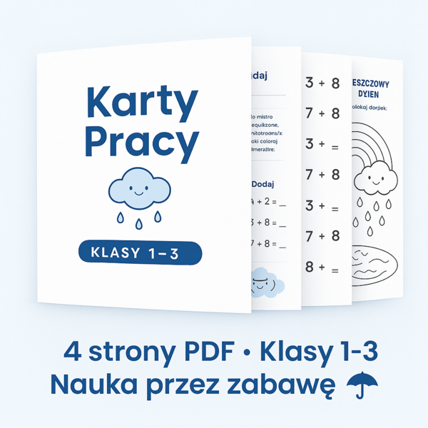 Karta pracy: Deszczowa pogoda – zadania tekstowe