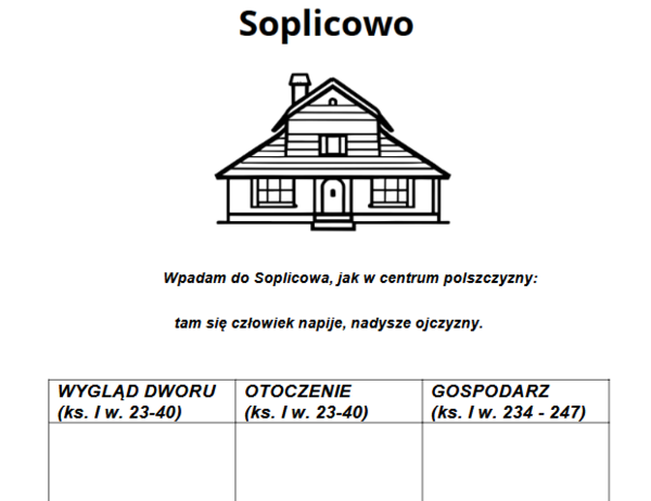 Pan Tadeusz - zadania do lektury wraz z odpowiedziami