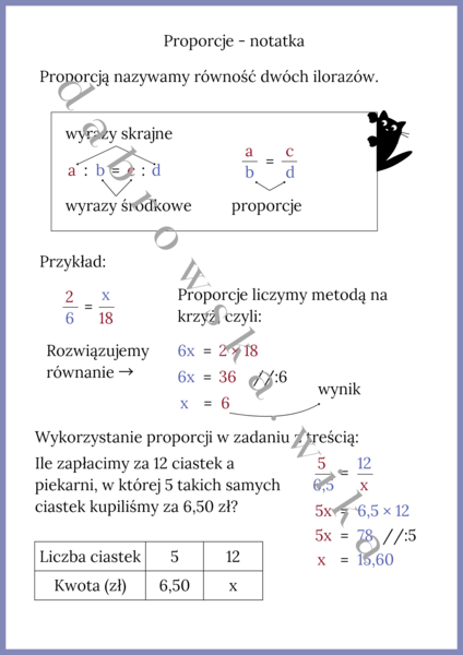 Proporcje - notatka