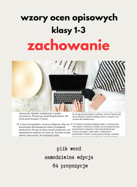 Wzory ocen z zachowania klasy 1-3