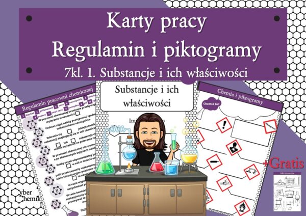 Karty pracy- Klasa 7. Chemia - Regulamin i piktogramy