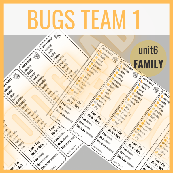 Bugs Team 1 unit 6 FAMILY- zakładki do książki