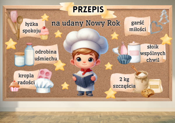 PRZEPIS NA UDANY NOWY ROK - DEKORACJA GAZETKA GAZETKA SZKOLNA