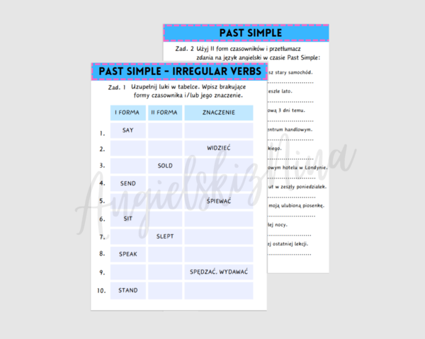Past Simple – Irregular Verbs cz. 3 - czasowniki nieregularne - karta pracy - powtórka - ćwiczenia - egzamin ósmoklasisty - matura - angielski