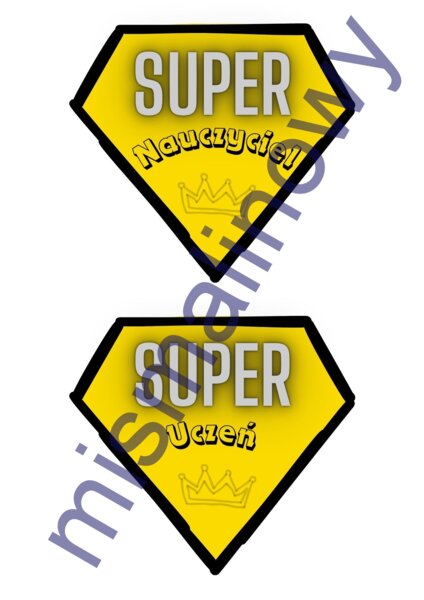 Odznaka medal super uczeń, super nauczyciel