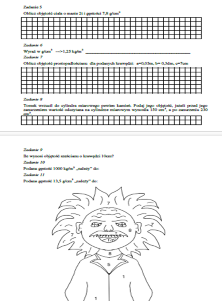 Gęstość - kolorowanka