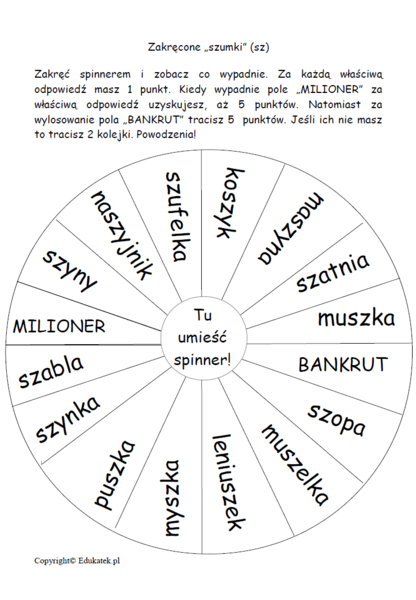 Zakręcone szumki - gry logopedyczne