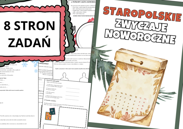 Karty pracy - Staropolskie zwyczaje noworoczne dla klas 5-8 | Materiały edukacyjne