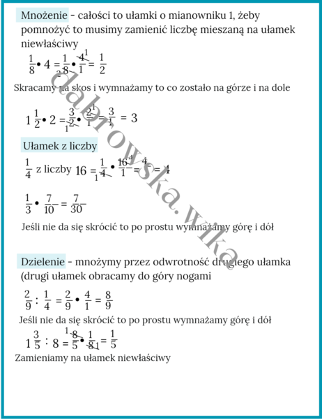 Ułamki zwykłe część 2
