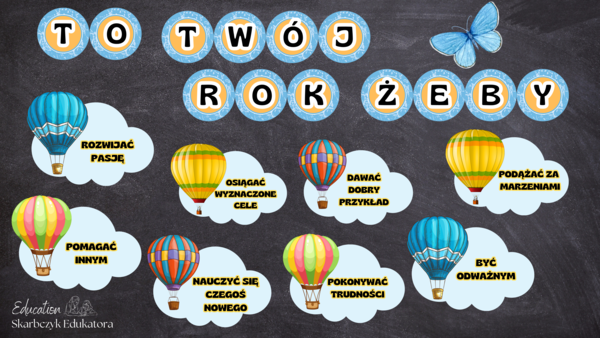 TO TWÓJ ROK ŻEBY… – Gazetka motywacyjna z balonami