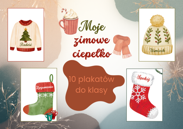 Zimowe ciepełko - plakaty, gazetka tematyczna
