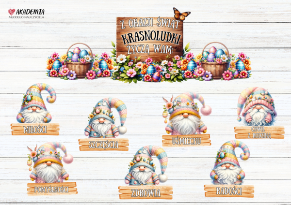 WIELKANOC ŻYCZENIA - KRASNALE KRASNOLUDKI
