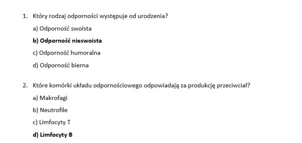 Test- odporność człowieka