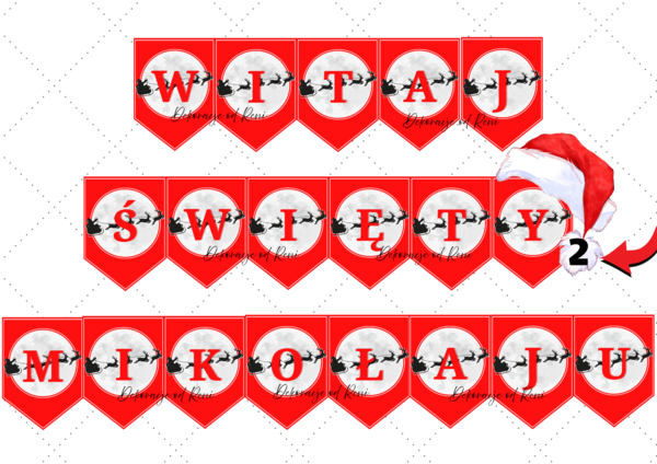 ✨ Girlanda „Witaj, Święty Mikołaju” – idealna dekoracja na mikołajki! ✨wersja 2