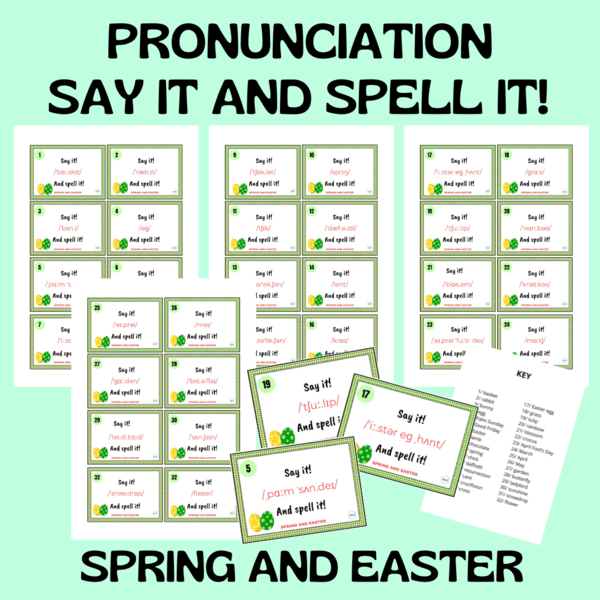 SPRING AND EASTER PRONUNCIATION CARDS