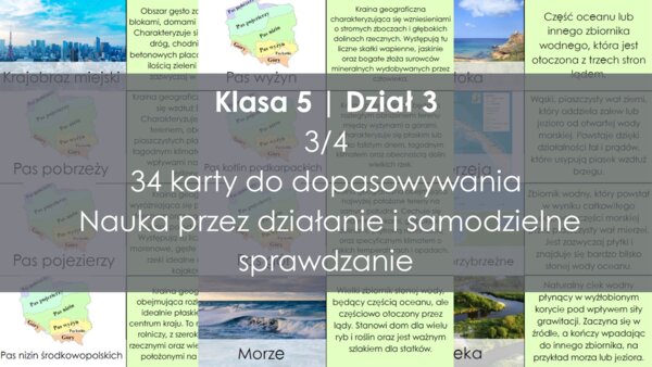 Dopasowywanka geograficzna – klasa 5 | dział 3 (Nowa Era)