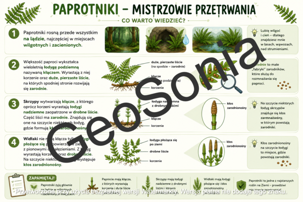 Paprotniki biologia klasa 5 sketchnotka