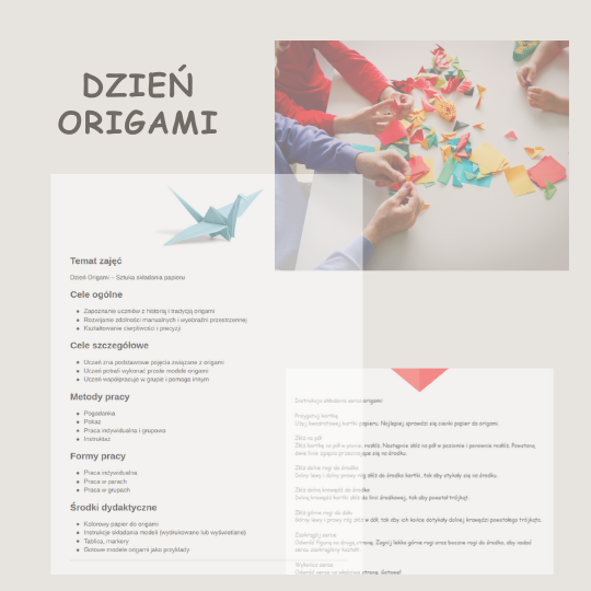 Scenariusz zajęć na Dzień Origami