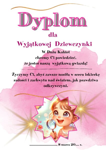 Dyplom na Dzień Kobiet