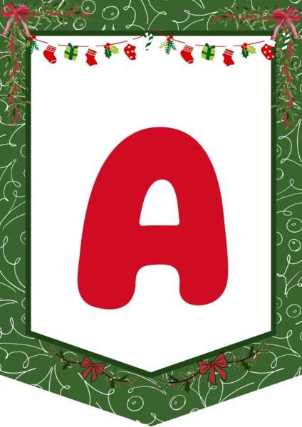 GIRLANDA świąteczna – cały alfabet, cyfry, znaki specjalne