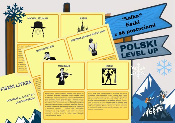 Fiszki z 46 postaciami z "Lalki"_Polski Level Up