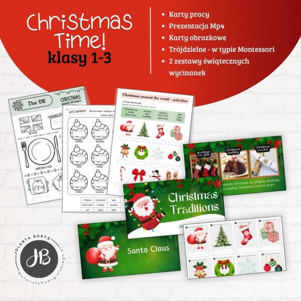 CHRISTMAS Świąteczny Zestaw Edukacyjny dla Klas 1-3