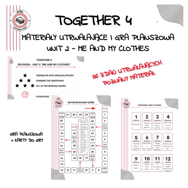 Together 4 - Revision game Unit 2 - materiały utrwalające