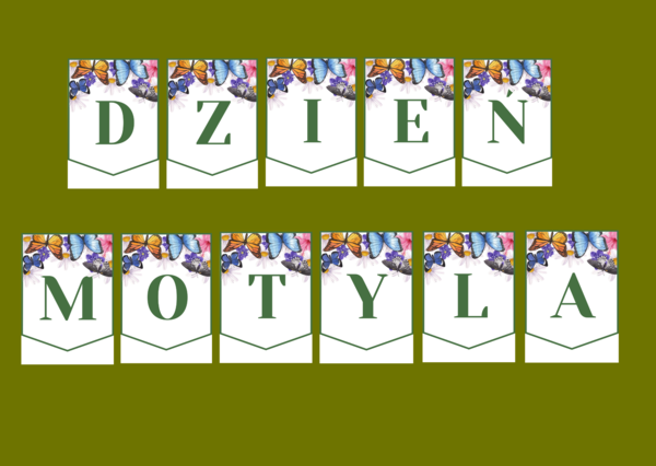 DZIEŃ MOTYLA – girlanda – napis – gazetka – wersja 1