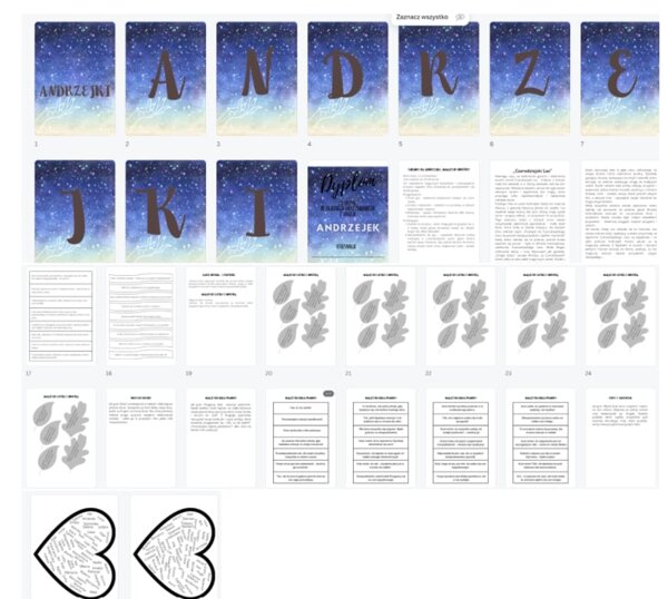 Andrzejki, Girlanda, dyplom pomysł na zabawy andrzejkowe