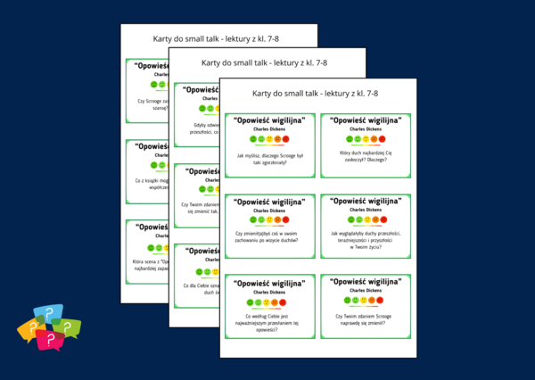 "OPOWIEŚĆ WIGILIJNA" – Karty do SMALL TALK – lektury – gra