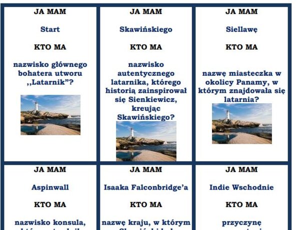 Ja mam, kto ma? ,,Latarnik"