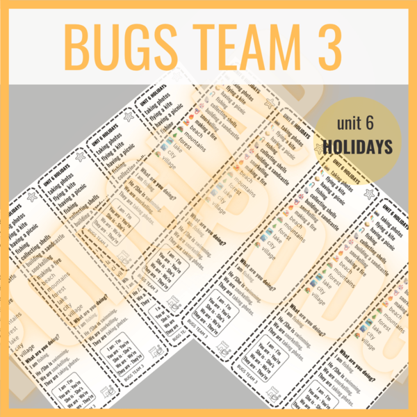 Bugs Team 3 unit 6 HOLIDAYS- zakładki do książki