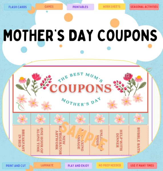 Kupony na Dzień Matki /Mother's Day Coupons Wersja angielska