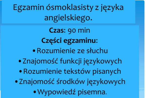 Egzamin ósmoklasisty - prezentacja / opis egzaminu