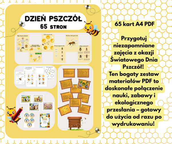 Dzień Pszczół - dekoracje, karty pracy i plansze edukacyjne. Pełen pakiet.