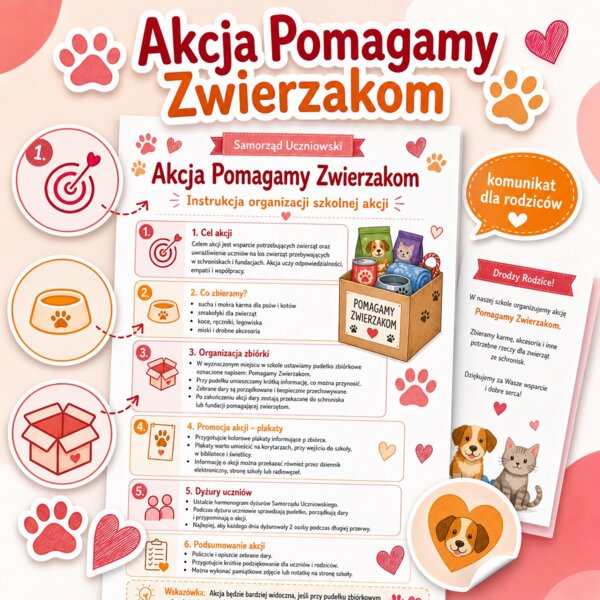 Samorząd Uczniowski. Akcja pomagamy zwierzakom