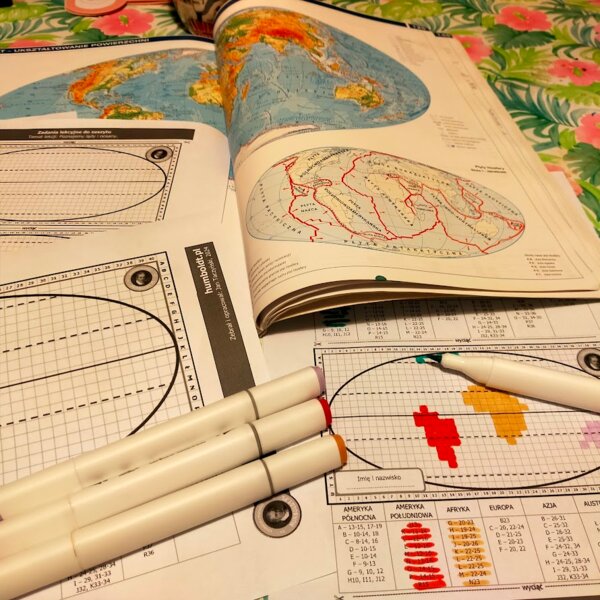 Lądy i oceany - karta pracy
