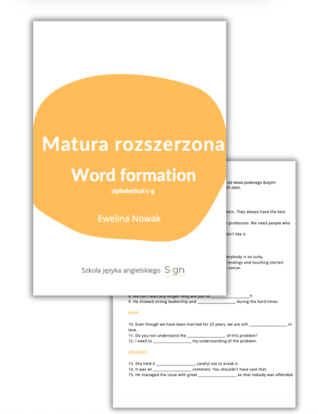 Matura rozszerzona - Word Formation (C - G)